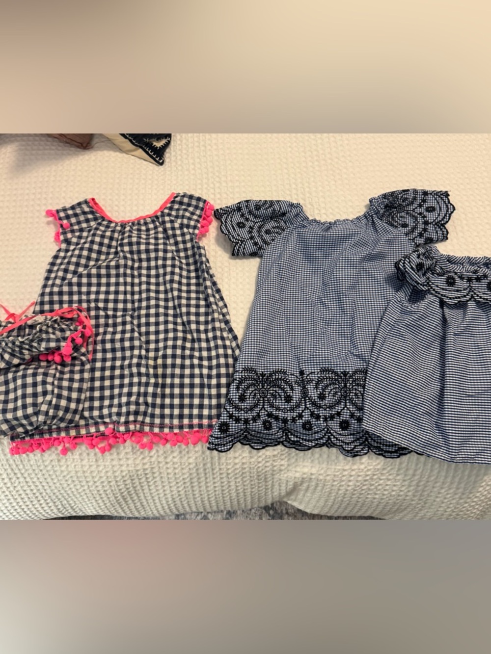 Matching Sister Dress Sets 3T & 18M Gingham Summer Dresses are Egg Brand